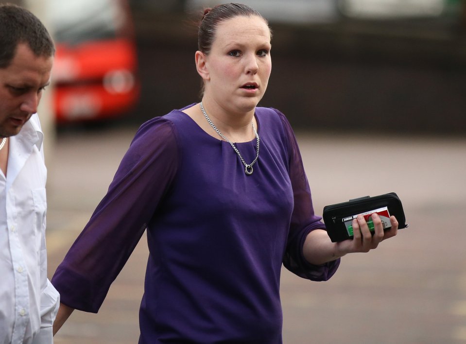  Mary Cottingham, daughter of Liz Edwards and eldest sister to Katie Edwards, arrives at Nottingham Crown Court today