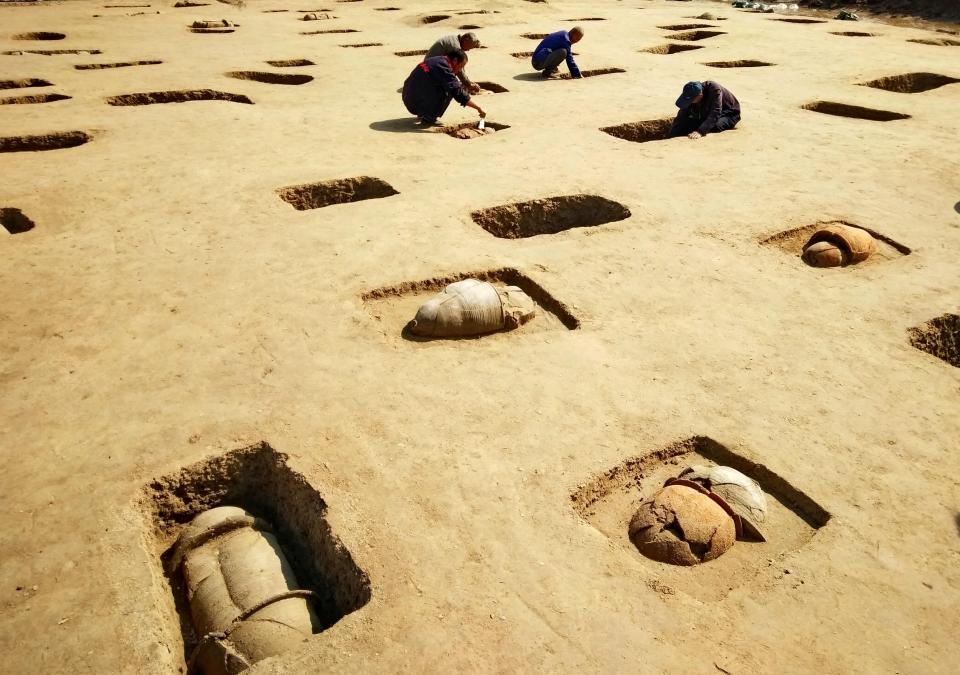  The method, called 'urn burial', was thought to be used on children, but tombs of six adults have been found this time