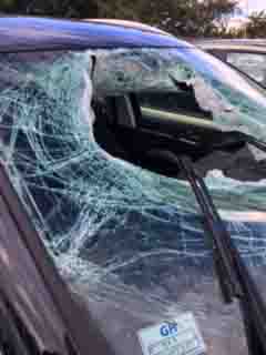  Joanne Cuthbertson had a miracle escape when a ladder speared through the windscreen of her car on the A1