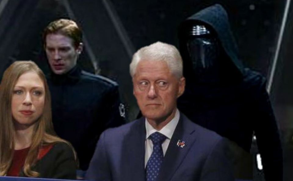  Bill Clinton's shifty look was widely mocked in images like this Star Wars-inspired snap