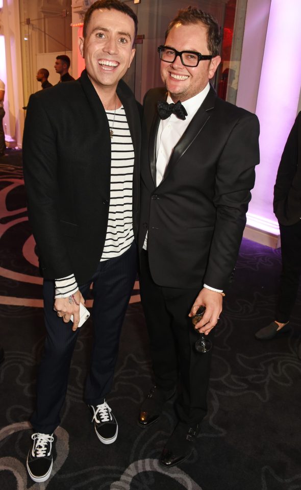  Nick Grimshaw and Alan Carr were all smiles at the event