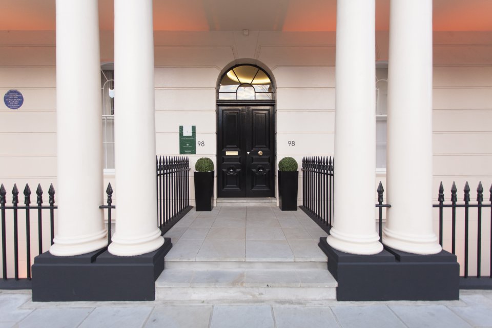  The stuccoed row of terrace houses are based at the north end of Portland Place and the south of Marylebone Road in the City of Westminster