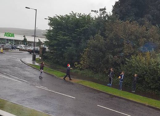  Killer clown pictured approaching schoolchildren in Dunbar, East Lothian