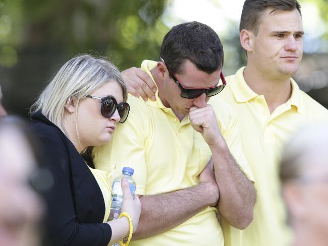  Aaron Leeson-Woolley at a memorial picnic for his fiancee last year