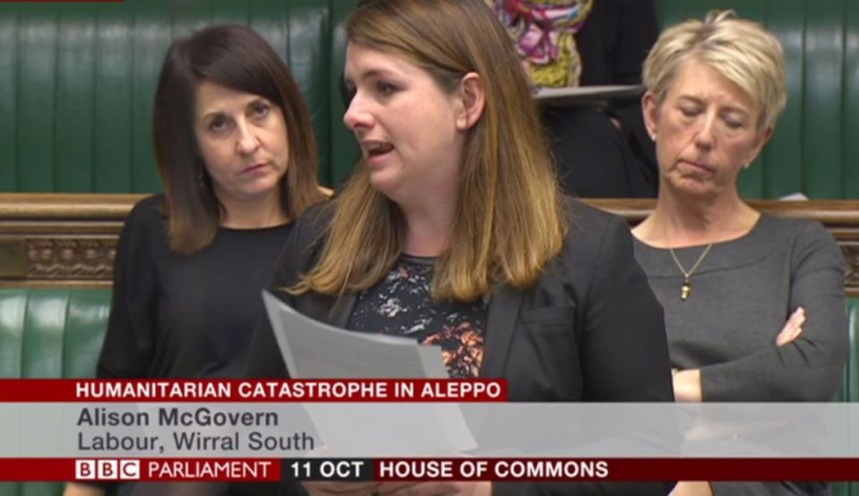  Ms McGovern also paid tribute to the White Helmets for their work in helping Syrians