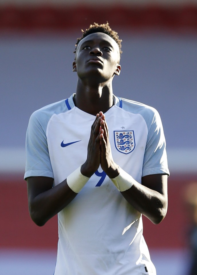  Tammy Abraham netted twice on his first start for England Under-21s