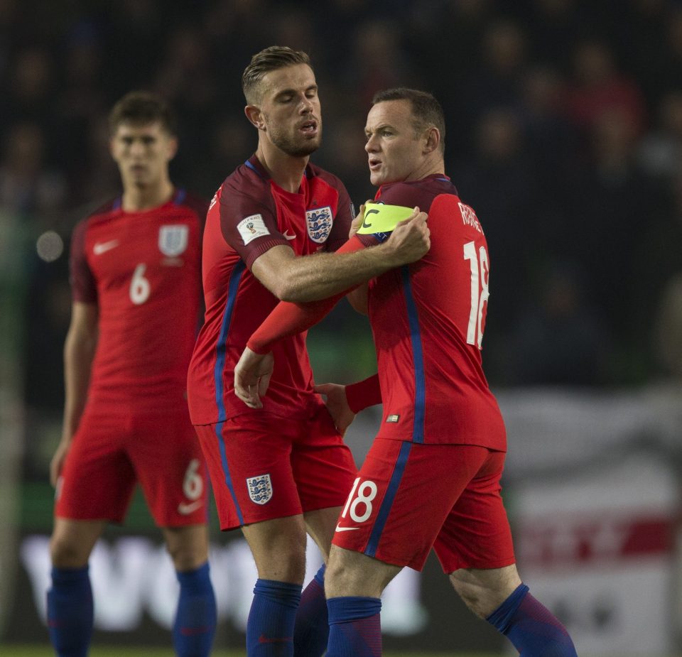  Henderson eventually relinquished the armband when Wayne Rooney came on