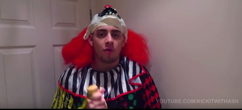  Video ... Ash says he wanted to jump on the killer clown craze sweeping the UK