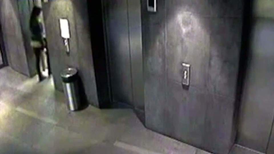  CCTV shows Wright getting into a lift with Tostee at his apartment building - the last time she was seen alive