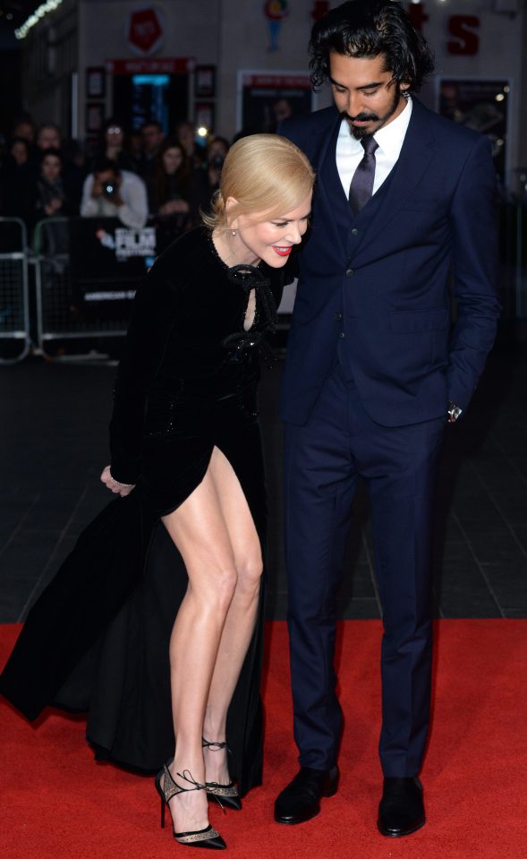 Nicole was afraid of flashing more than her legs at the London Film Festival