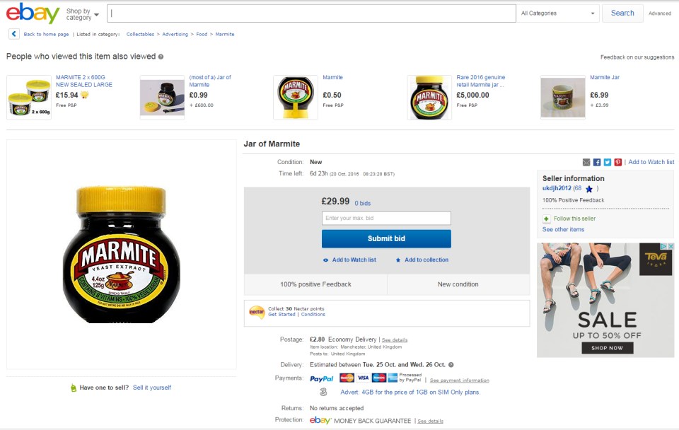  Another offers a jar of it for £29.99