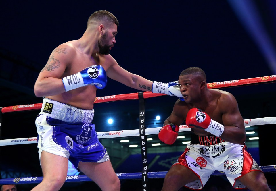  Tony Bellew takes apart Illunga Makabu in the bout at Goodison last May - but the Scouser says he won't do it again