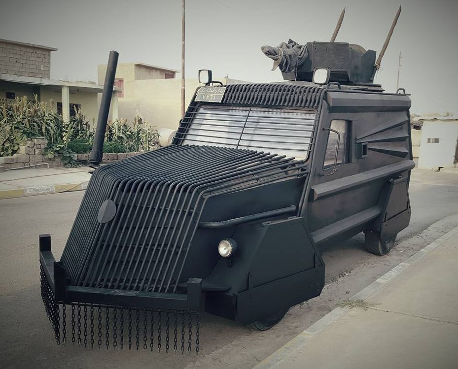  Kurdish fighters have revealed their terrifying new vehicle that is set to be used in the imminent battle against ISIS for the city of Mosul