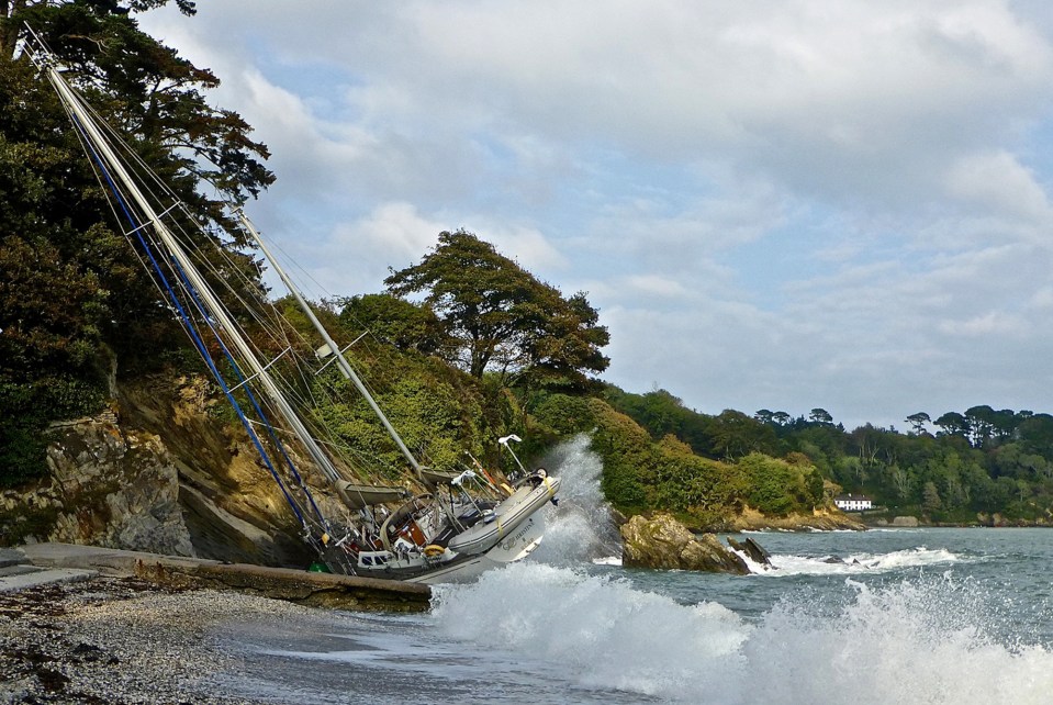  The boat had been stranded on the beach for a week, the Falmouth coastguard confirmed