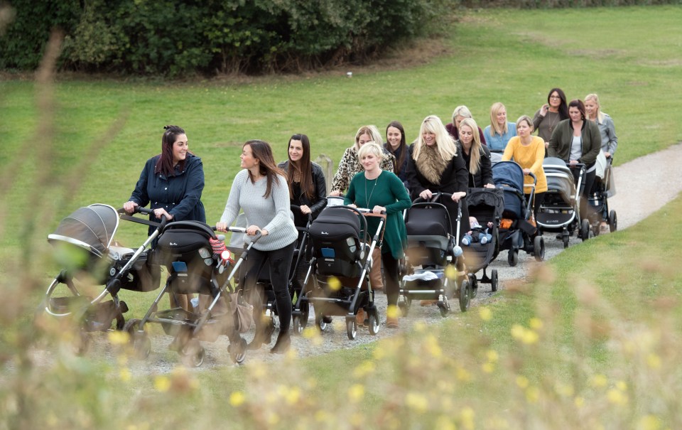  The pals say they can't go to coffee shops anymore because they won't fit with all their prams