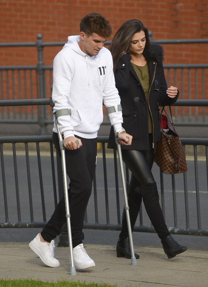  GAZ Beadle was seen making his way out of a hospital in Manchester with his supportive girlfriend Emma McVey by his side