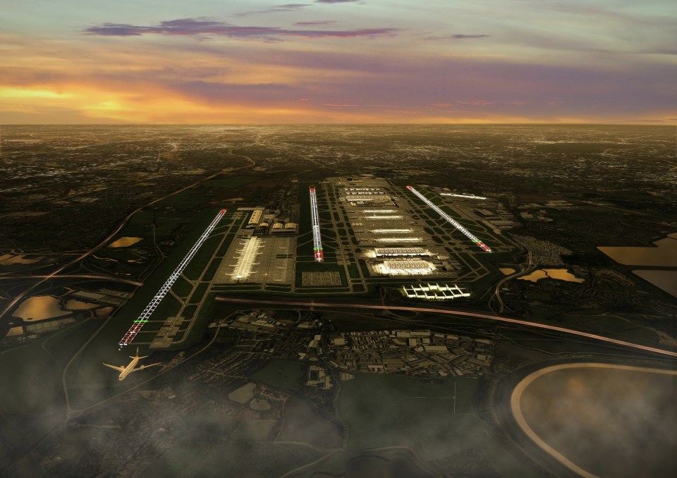  An artist impression of what Heathrow would look like if a third runway is built