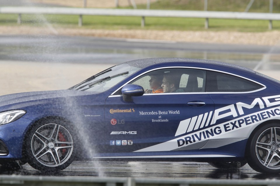 The car and track was sprayed with water at one stage