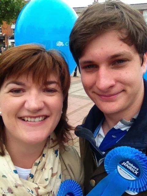  The 23-year-old pictured with top Tory Nicky Morgan