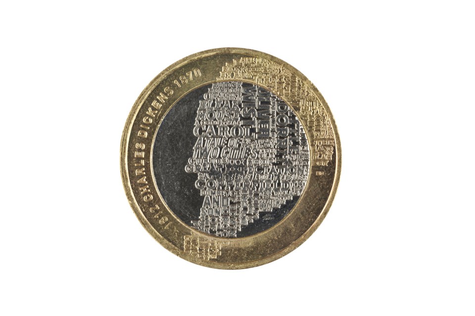  A special edition two pound coin marking the 200th anniversary of the birth of Charles Dickens