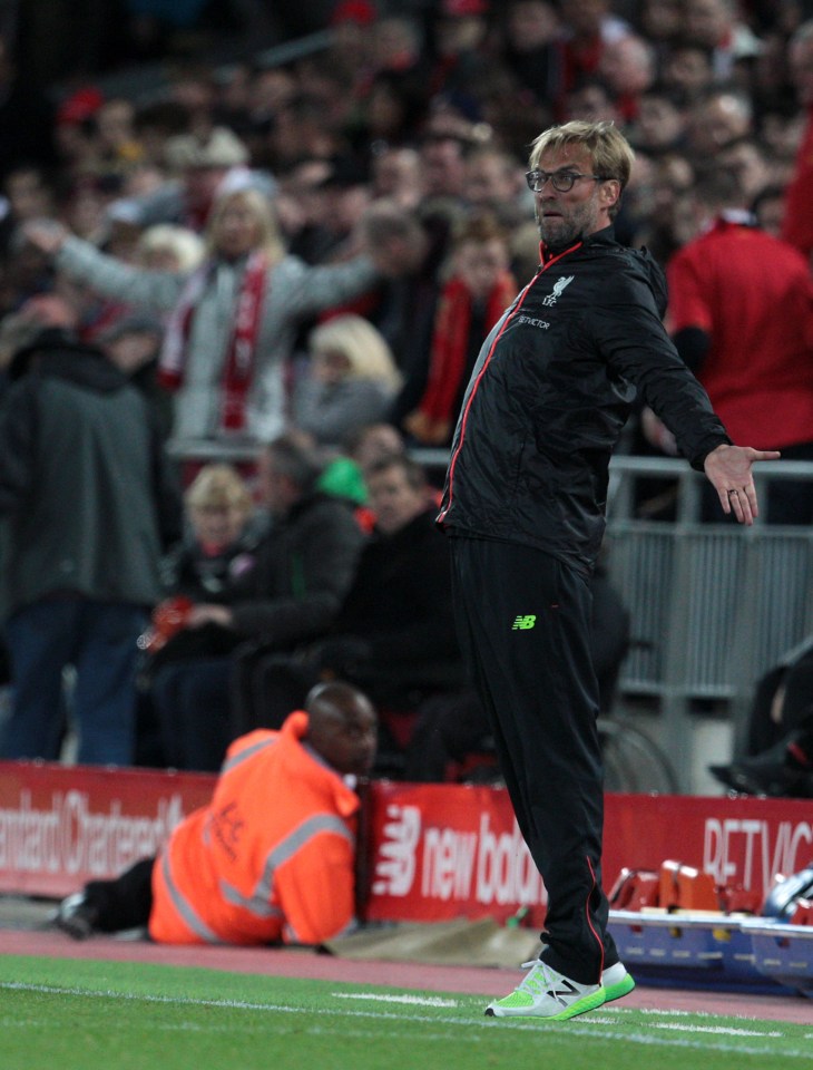  Jurgen Klopp was eventually frustrated with his sides performance