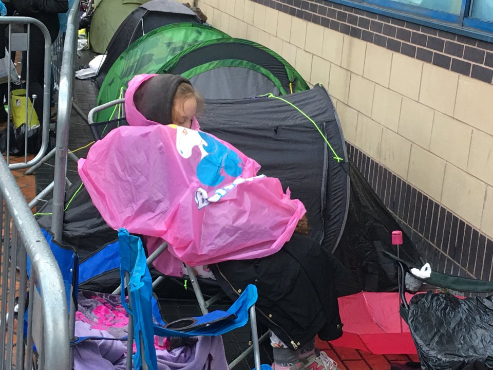  Fans camped out overnight in the rain in Birmingham to catch a glimpse of their idol