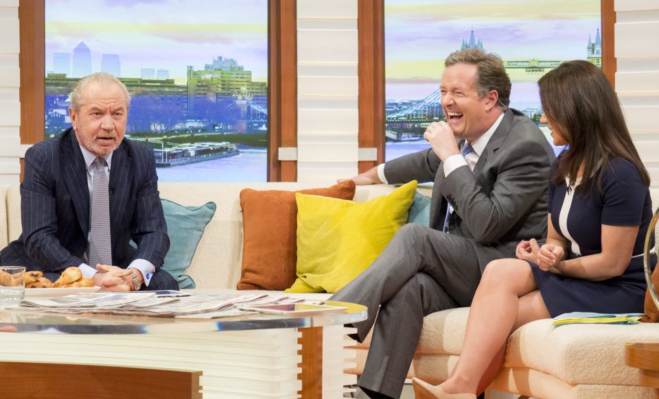  Lord Alan Sugar found himself being called out by Piers Morgan once again during his appearance on Tuesday's Good Morning Britain