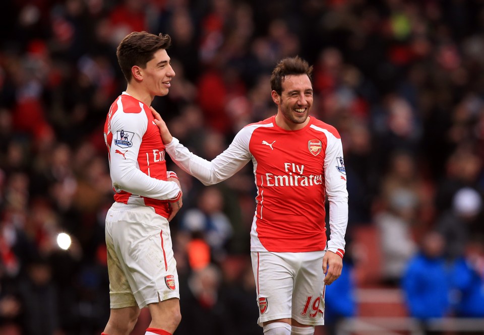  Arsenal's Hector Bellerin (left) and Santi Cazorla will not feature in Wenger's plans