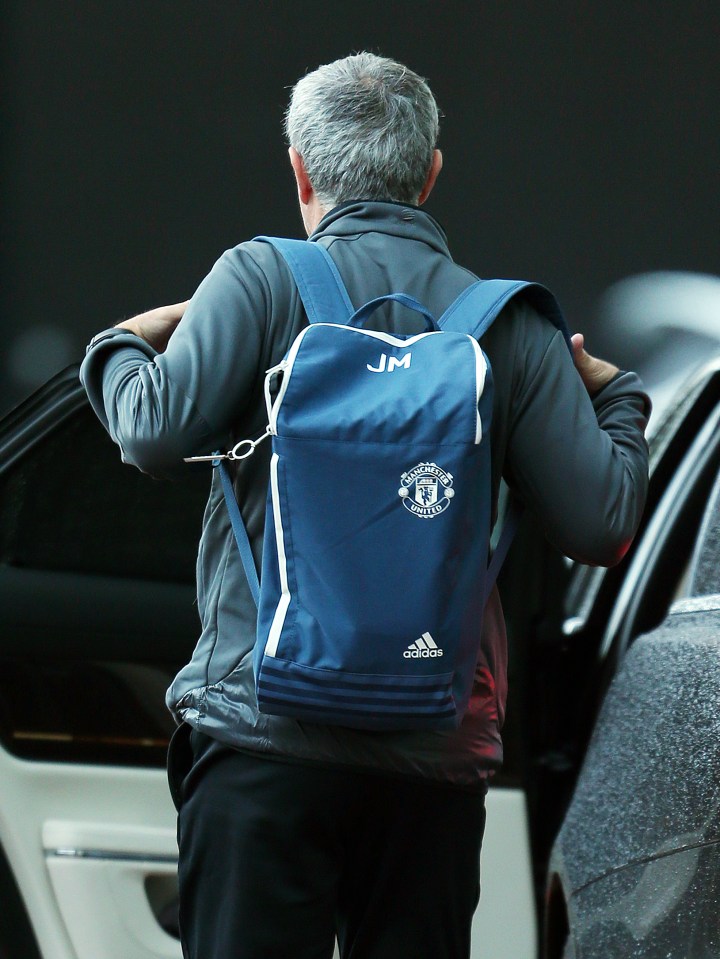  Man United boss Jose Mourinho sports personalised kitbag en route to training