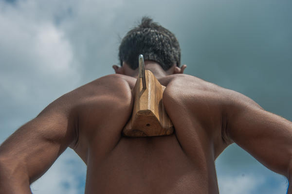  The teen started pulling objects using his shoulder blades when he was just eight