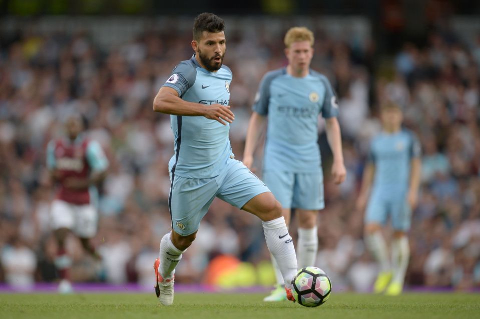  Sergio Aguero has been in fine form this season for Manchester City - but has been benched tonight