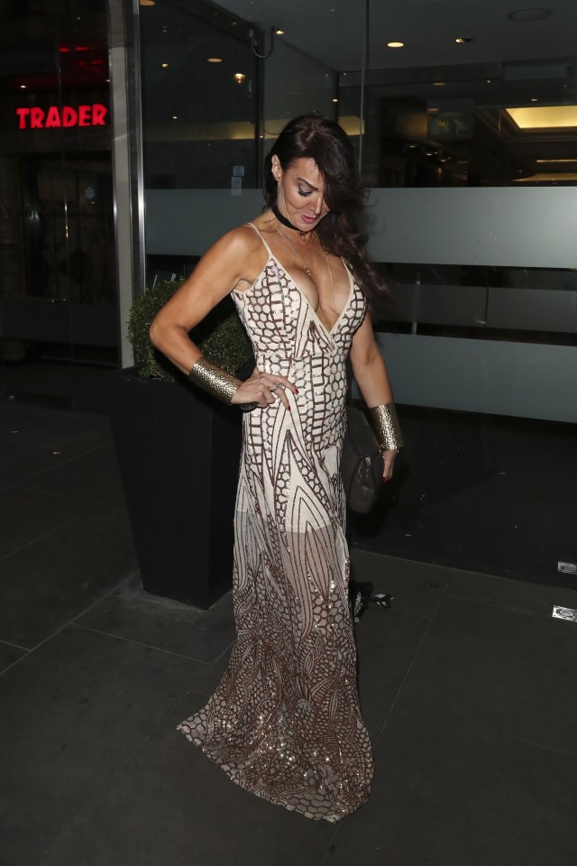  Lizzie Cundy struggled throughout the night to keep her breasts in place