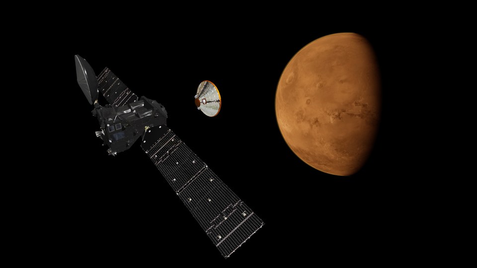  The European Space Agency's Schiaparelli craft, which failed in its mission to land a exploration robot on the Red Planet