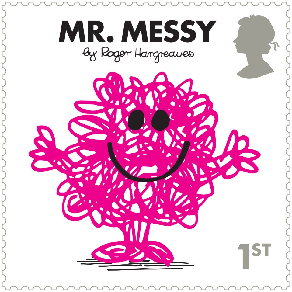  Mr Messy stamp from the Mr Men collection being launched by Royal Mail