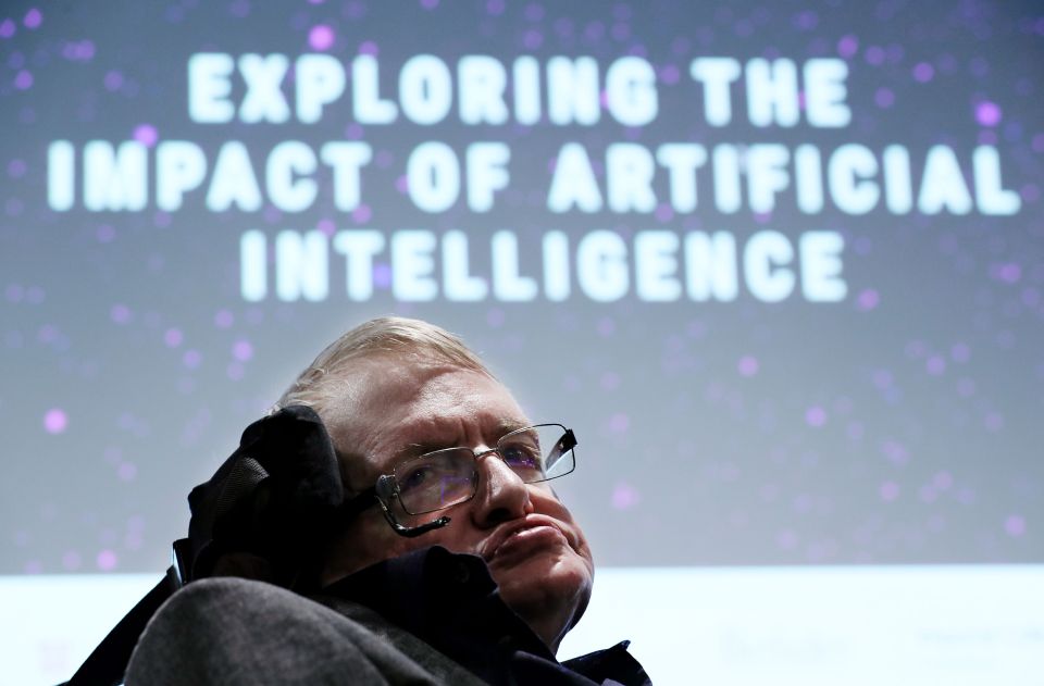  Professor Hawking speaks at the launch of a new centre to study the impact of rapid AI development