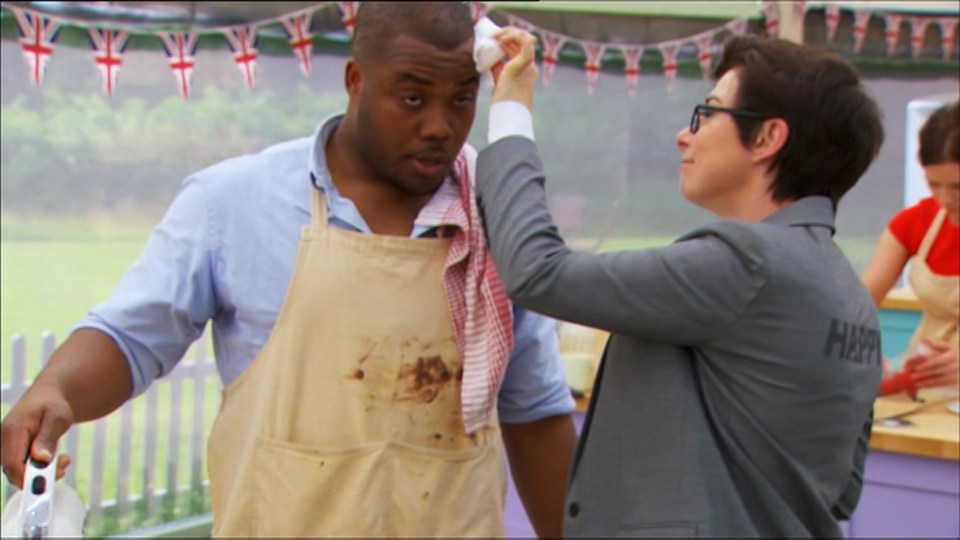  Sue Perkins towelled down Selasi on Wednesday's Bake Off