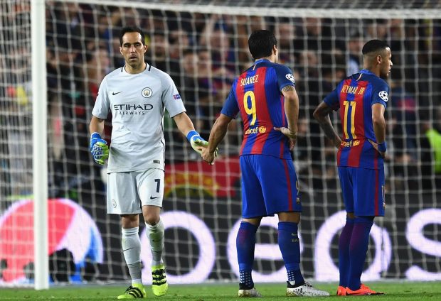 Claudio Bravo troops off following his sending-off as City paid for their adventurous style