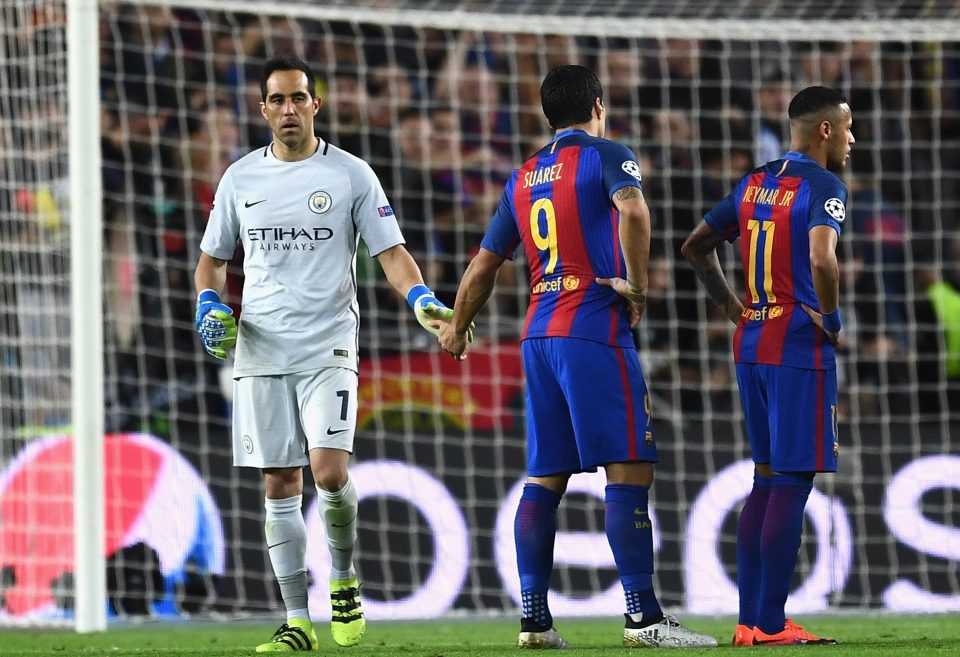  Claudio Bravo troops off after his sending-off as City paid for adventurous style