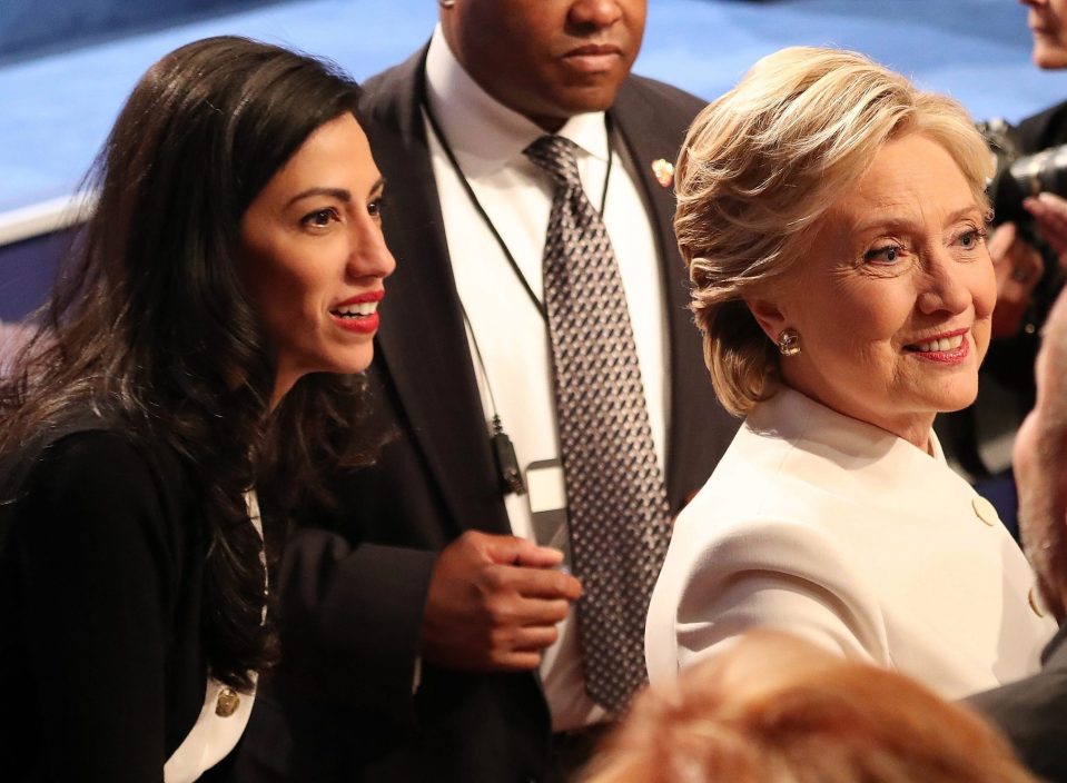  Huma Abedin (left) told another member of Clinton's campaign team last year the candidate was 'still not perfect in the head'