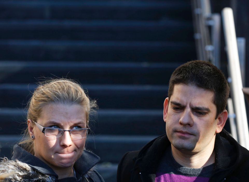  Damir (right) and Mirjana Prenkovic, the parents of the two-year old, leave the court following the hearing