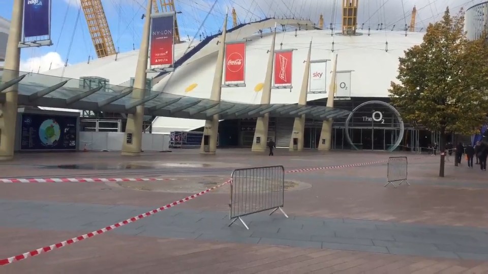  The area around the O2 was cordoned off following a security alert