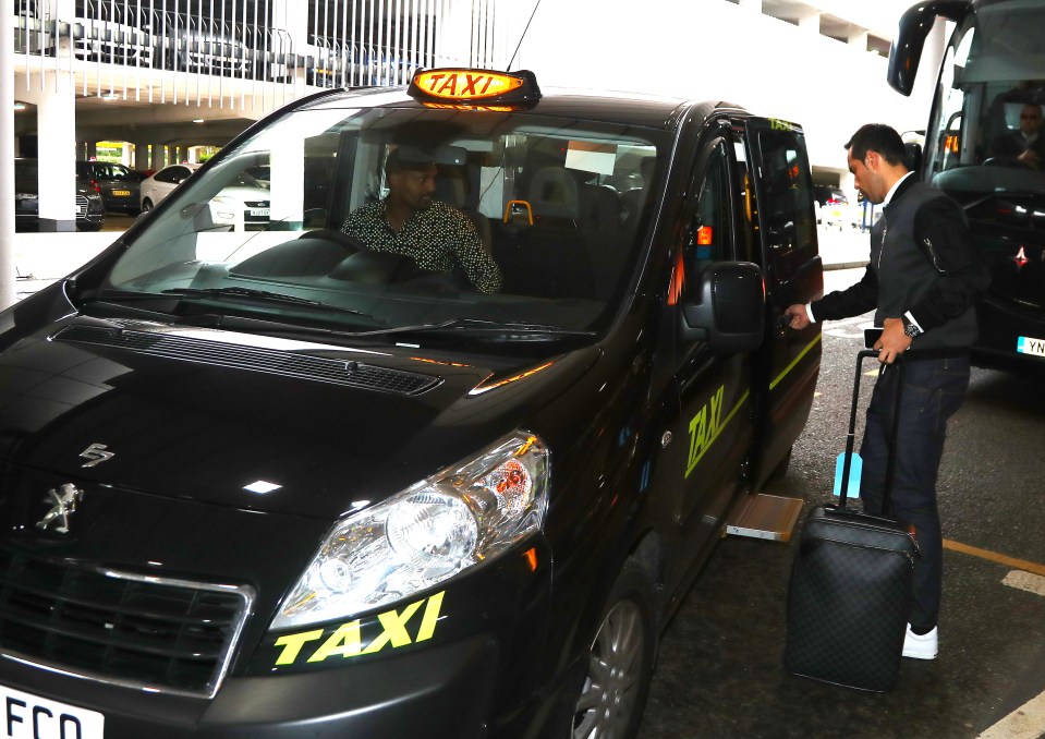  Calamity keeper Claudio Bravo boards a taxi at Manchester airport