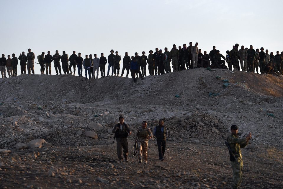  Strength in numbers... Kurdish Peshmerga reportedly teamed up with Brit forces to take some jihadi territory