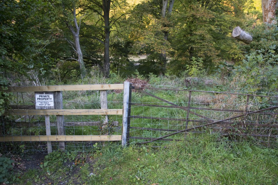 They have upset neighbours by blocking both entrances to the path through the 17 acre estate