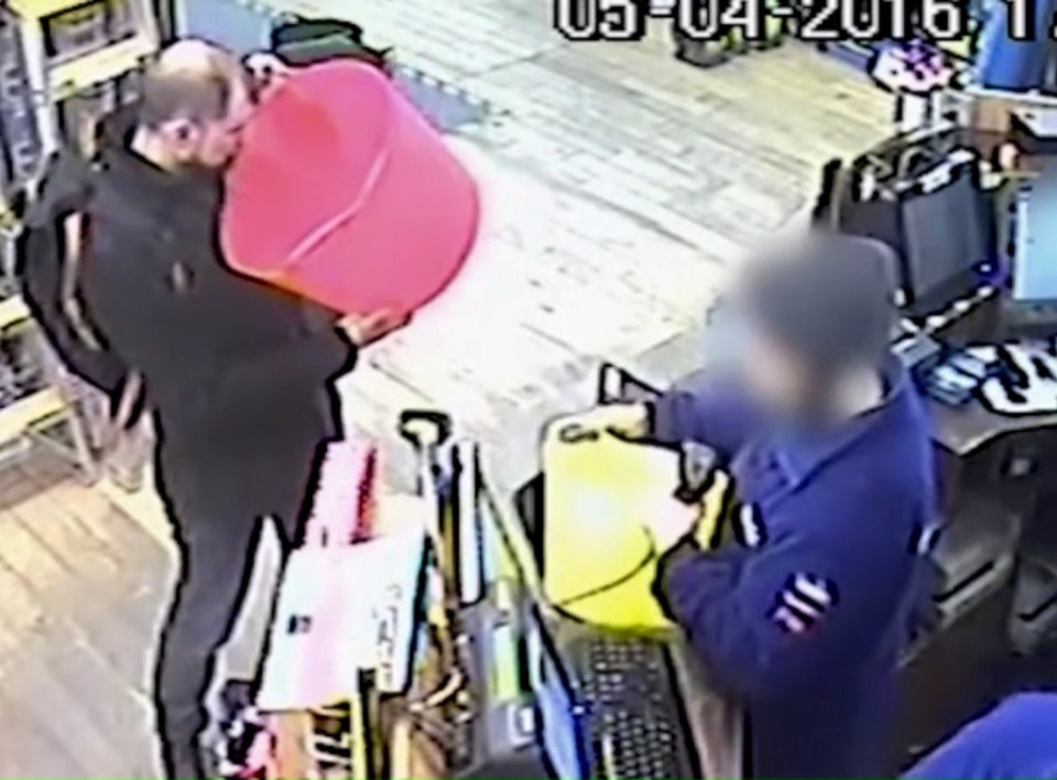  Stefano Brizzi purchasing items at the Leyland Store in Southwark Street, London. Brizzi may have cooked and eaten parts of police officer Gordon Semple after allegedly strangling him at his flat