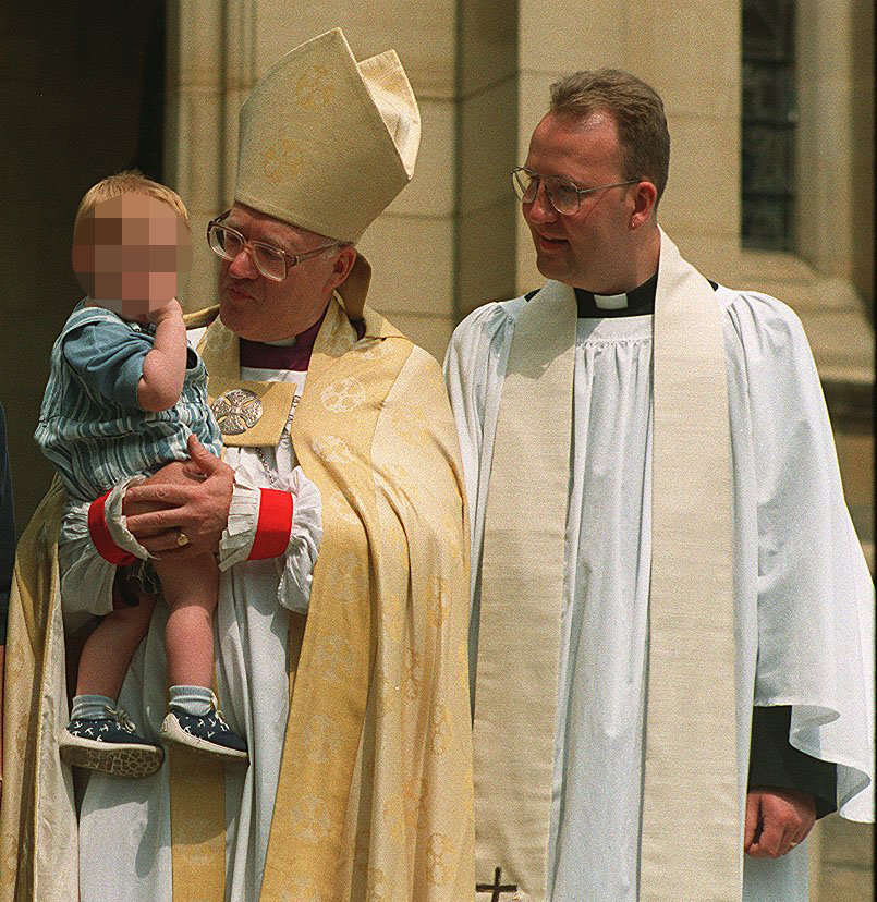  Rev Mark Carey (right) was held at his church-owned home on Wednesday