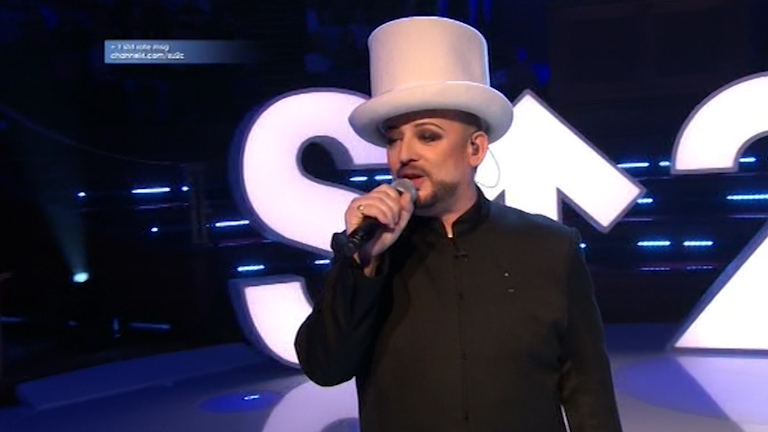  Boy George sang David Bowie's Starman as part of C4's Stand Up To Cancer night