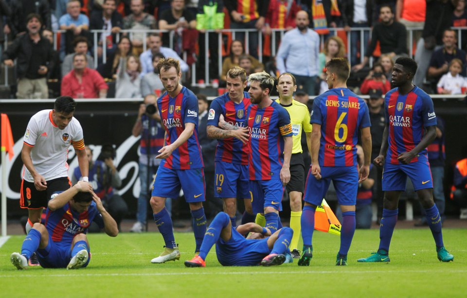  The Barcelona players' delight at the last-gasp win was perhaps expected, but celebrating in front of Valencia's fans wasn't the best idea