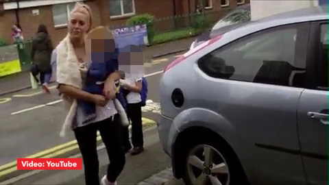  The mum defends her actions, telling the man filming her: 'I missed you'