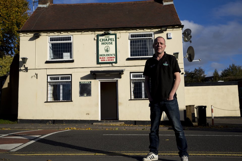 James outside his apparently haunted pub